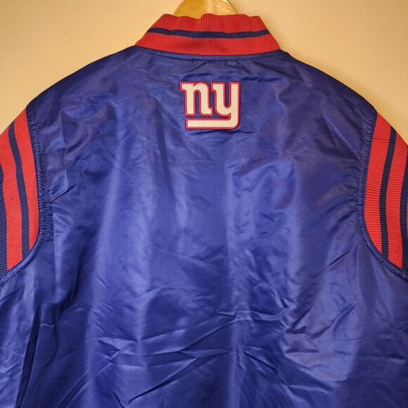 New York Giants Jacket Varsity Satin Bomber Coat Mens Medium Embroidered Logo - Picture 7 of 11